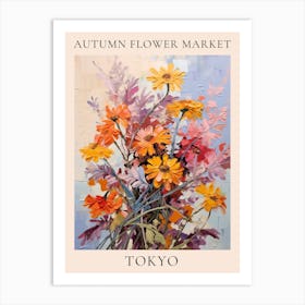 Autumn Flower Market Poster Tokyo Art Print