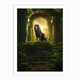 Lion In The Forest Art Print