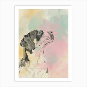 Pastel Entlebucher Mountain Dog Line Illustration 1 Art Print