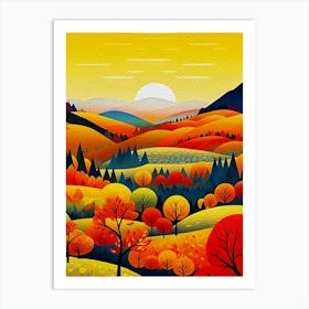 Autumn Landscape Painting Art Print