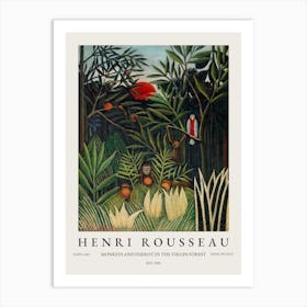 Henri Rousseau Monkeys And Parrot In The Virgin Forest Art Print