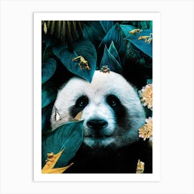 Panda In The Jungle Art Print