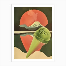 Matcha Ice Cream Mid Century Modern 3 Art Print