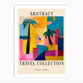 Abstract Travel Collection Poster Cartagena Colombia 4 Art Print