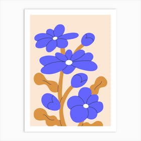 Blue Flowers 2 Art Print