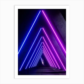 Neon landscape: Abstract wave #1 [synthwave/vaporwave/cyberpunk] — aesthetic poster Art Print