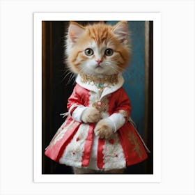 Cat In A Dress 5 Art Print