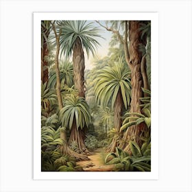 Vintage Jungle Botanical Illustration Pandanus 1 Art Print