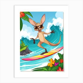 Kangaroo Surfing 3 Art Print