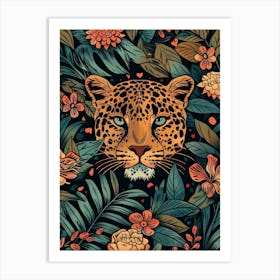 Leopard In The Jungle 46 Art Print