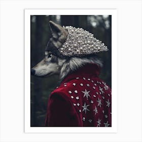 Wolf With Pearls Art Print