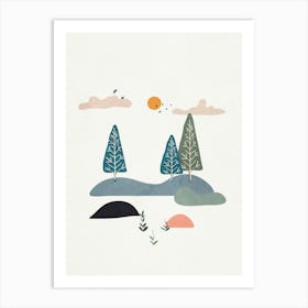 Minimalist Landscape Art I Art Print