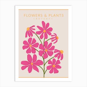 Hot Pink Flowers Botany Art Print