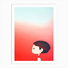 Girl In Red Art Print