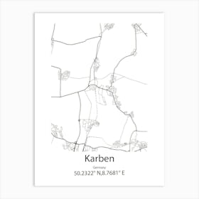 Karben,Germany Minimalist Map Art Print