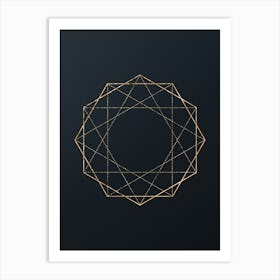 Abstract Geometric Gold Glyph on Dark Teal n.0254 Art Print