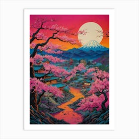 Cherry Blossoms In Fuji Art Print