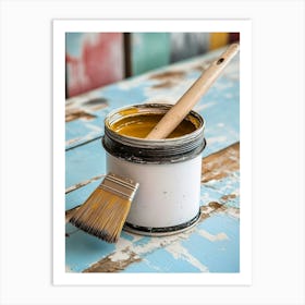 Can With Paint And Paintbrush 1 Art Print