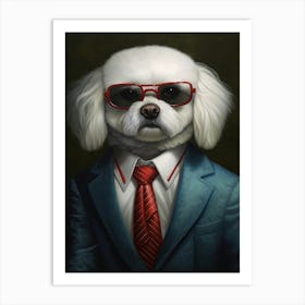 Gangster Dog Maltese 3 Art Print