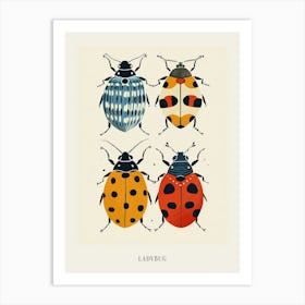 Colourful Insect Illustration Ladybug 13 Poster Art Print