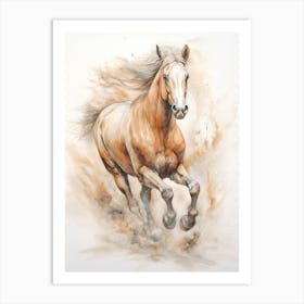 A Horse Painting In The Style Of Blending 2 Art Print