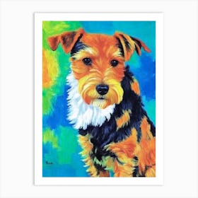 Welsh Terrier Fauvist Style Dog Art Print