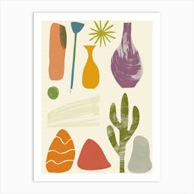 Abstract Objects Collection Flat Illustration 11 Art Print