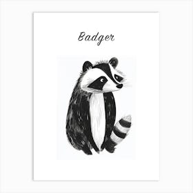 Bw Badger Poster Art Print