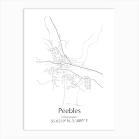 Peebles,United Kingdom Minimalist Map Art Print