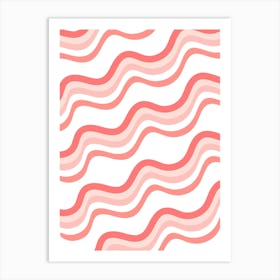 Pink Wavy Pattern Art Print