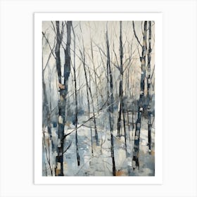 Winter City Park Painting Forest Park Portland United States 1 Art Print