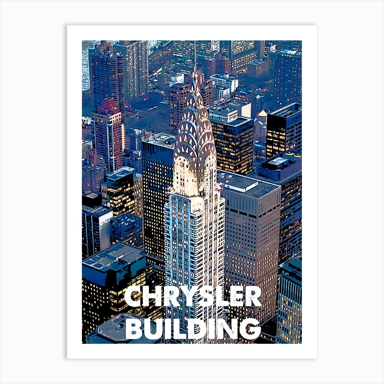 Art, Wall Building, PrintDeco by Wall Print, Art Poster, Print, - Landmark, York, Fy New Print Chrysler