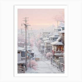 Dreamy Winter Painting Seoul South Korea 2 Art Print