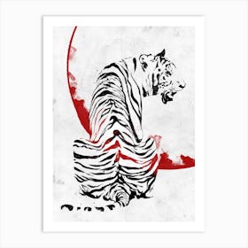 White Red Tiger Art Print