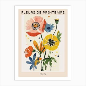 Spring Floral French Poster  Poppy 3 Art Print