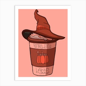 Witch Pumpkin Spice Latte Art Print