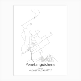 Penetanguishene,Canada Minimalist Map Art Print