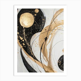 Black And Gold Abstract Painting 19 Art Print