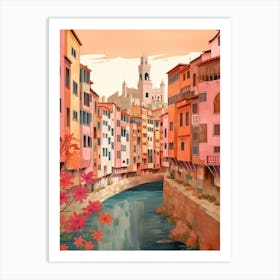 Girona Spain 3 Illustration Art Print