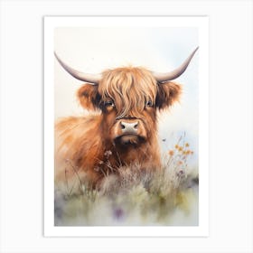 Highland Cow In The Grassy Land 3 Art Print