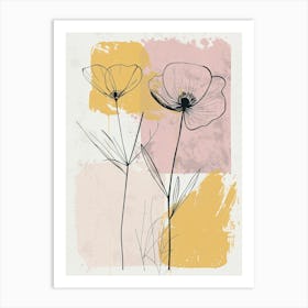 Spokane Flower Market Boho Minimalist Style Art Print