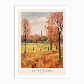Autumn City Park Painting Brockwell Park London 3 Poster Art Print