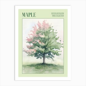 Maple Tree Atmospheric Watercolour Painting 1 Poster Art Print