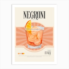 Retro Negroni Art Print
