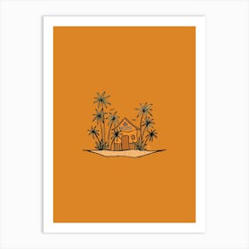 Home Sweet Home Orange Art Print