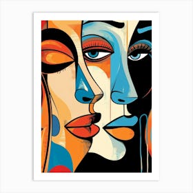 Two Women'S Faces 2 Art Print