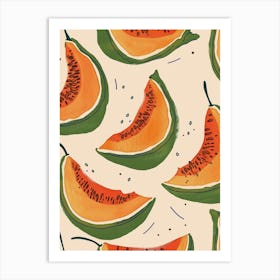 Papaya Pattern Illustration 2 Art Print