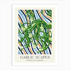 Marche Aux Legumes Garlic Scapes Summer Illustration 2 Art Print