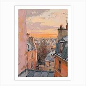 Montmartre Rooftops Morning Skyline 4 Art Print