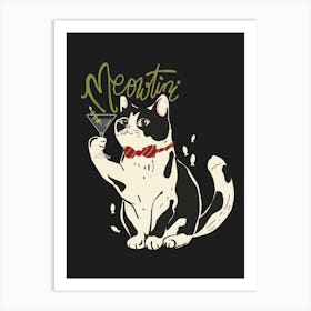 Meowtini Cat Art Print